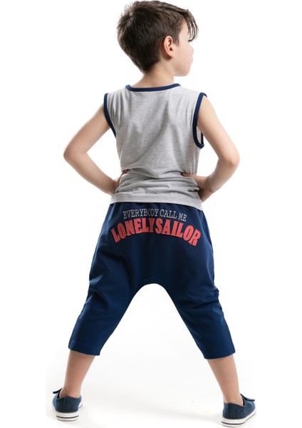 Çapalı Erkek Çocuk T-shirt Kapri Şort Takım