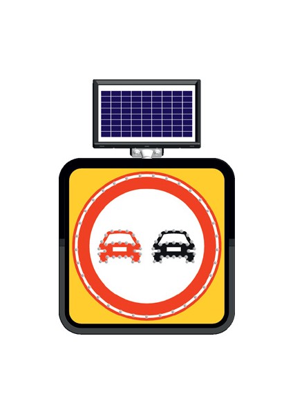 Solar Ledli Yol Bakim Levhası 60 x 60 cm Sollama Yasak