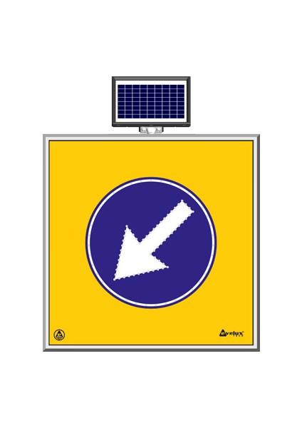 Solar Ledli Yol Bakim Levhasi 100 x 100 cm Sol Yön