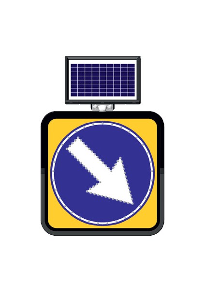 Solar Ledli Yol Bakim Levhasi 60 x 60 cm Sağa Mecburi Yön