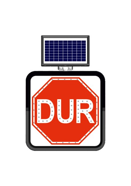 Solar Flaşörlü Ledli Trafik Levhasi 60 x 60 cm Dur
