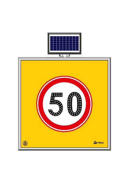 Solar Ledli Yol Bakim Levhası 100 x 100 cm 50 Kmh