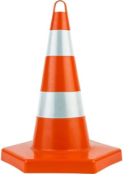 52'lik Kırılmaz Trafik Konisi Çift Reflektifli