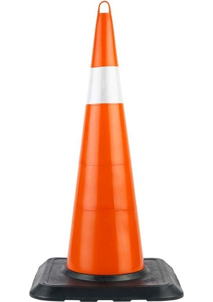 75'lik Kırılmaz Trafik Konisi Tek Reflektifli Ağırlıklı