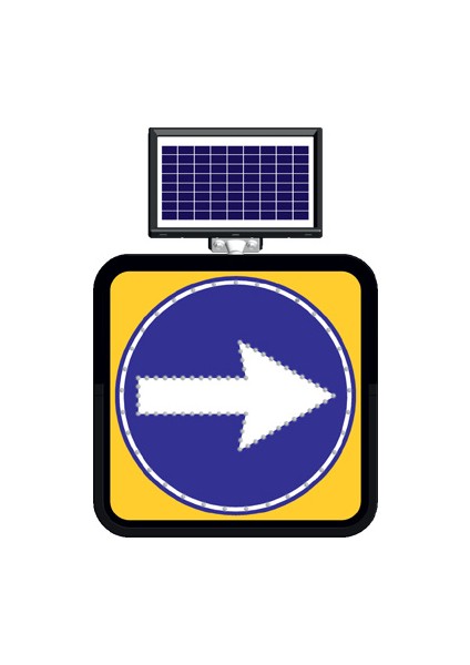 Solar Ledli Yol Bakim Levhasi 60 x 60 cm Sağdan Gidiniz