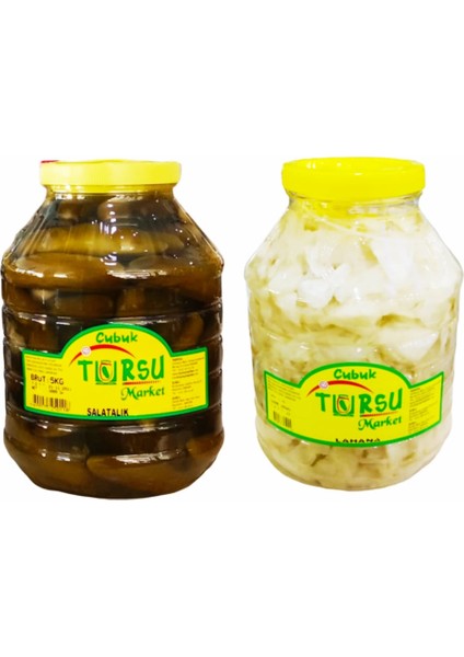 Turşu Market Çubuk Turşusu Salatalık + Lahana - 10 kg