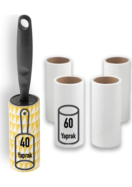 Iplik Tüy Toplayıcı Rulo ve 4'lü Yedek Paket (280 Yaprak)