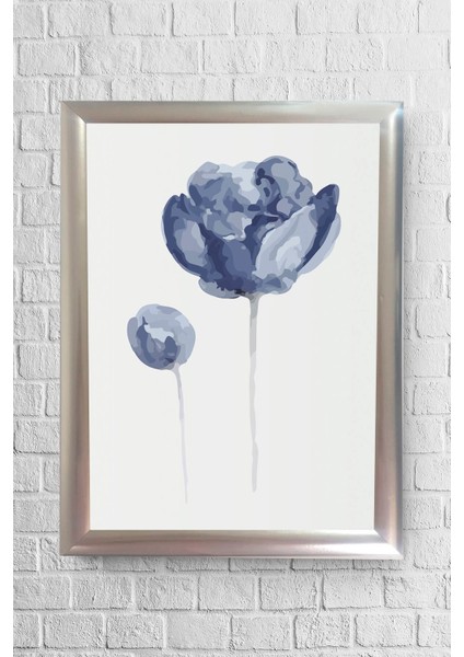 Tomurcuklu Lotus Çerçeveli Poster Tablo 23,5 x 33,5 cm
