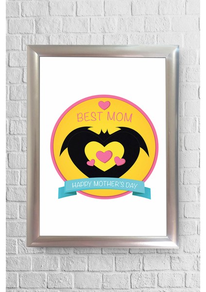 Best Mom Çerçeveli Poster Tablo 23,5 x 33,5 cm