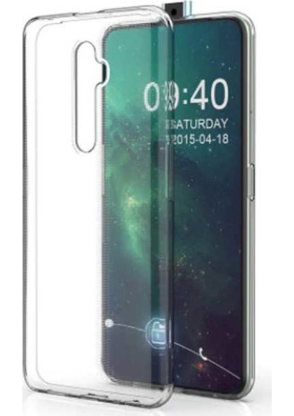 Oppo Reno 2Z Kılıf Darbe Emici Süper Silikon Kılıf Şeffaf + Tam Kaplayan 6D Nano Ekran Koruyucu