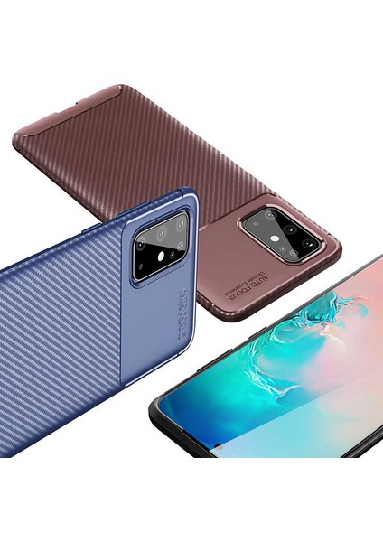 Xiaomi Mi 10 Kılıf Karbon Desenli Lux Negro Silikon Siyah