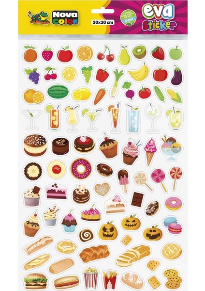 20 x 30cm Yiyecekler Eva Sticker
