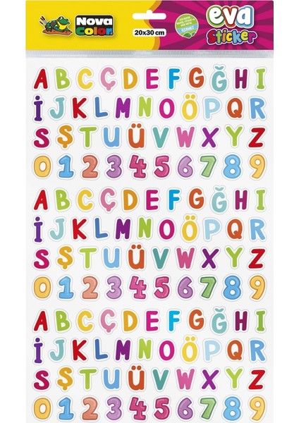 20 x 30cm Harfler Eva Sticker