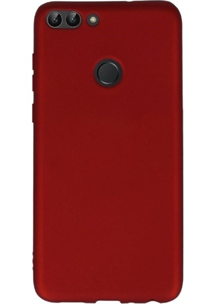Huawei P Smart 2018 Kılıf Premier Mat Silikon Kılıf +Temperli Cam Kırmızı