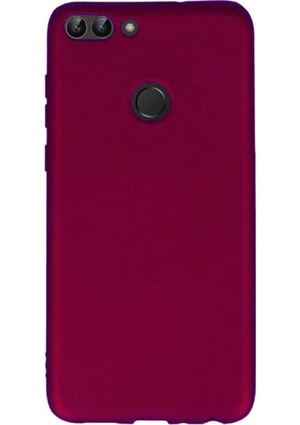 Huawei P Smart 2018 Kılıf Premier Mat Silikon Kılıf +Temperli Cam Mor