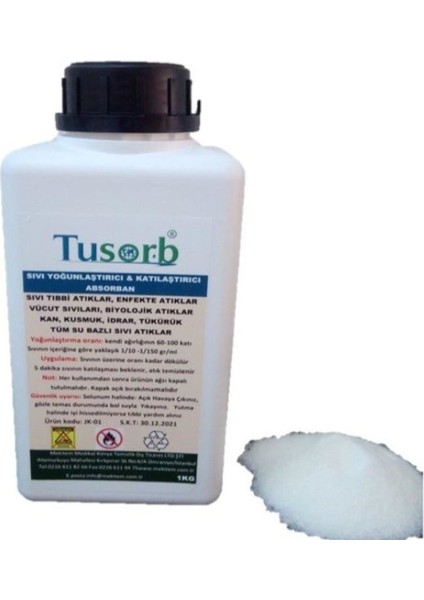 Sıvı Yoğunlaştırıcı Jelleştirici Absorban 1 kg