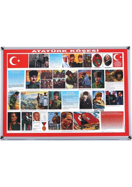 Atatürk Köşesi Pano Metal Çerçeveli 70 x 100 cm