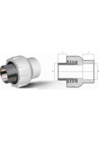 Pprc 20 mm-1/2" Dış Dişli Rekor