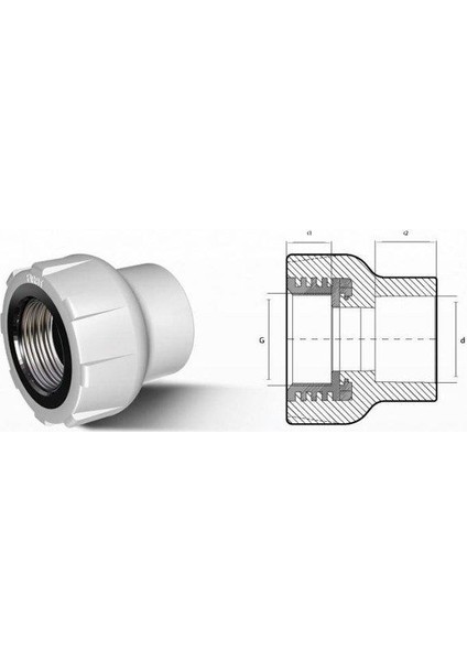 Pprc 20 mm-1/2" İç Dişli Rekor