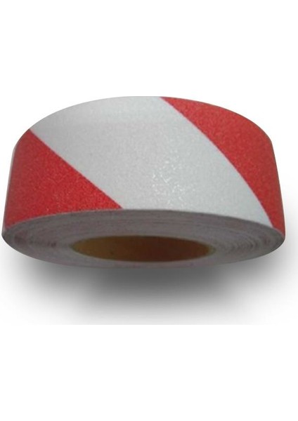 Kırmızı Beyaz Merdiven ve Zemin Kaydırmaz Bant 25 mm x 25 m