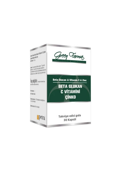 PETRA GREEN FARMA BETA GLUKAN/VİTAMİN C/ÇİNKO 60 TABLET