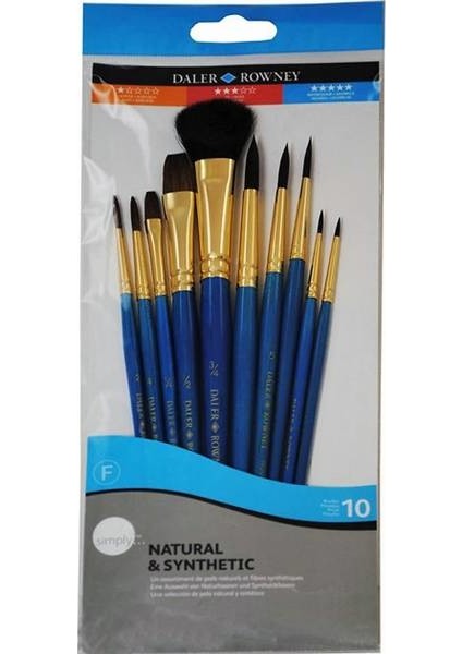 Daler Rowney Natural & Synthetic Fırça Seti 10'lu