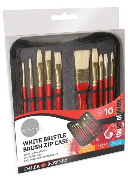 Daler Rowney White Bristle Çantalı Fırça Seti 10'lu