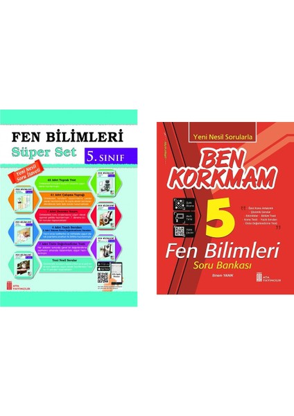 5.Sınıf Fen Bilimleri Set+Ben Korkmam Fen Bilimleri Soru Bankası