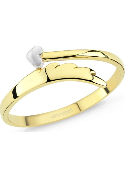 Altınsepeti Altın Melek Kanatlı Kalp Yüzük AS303YZ