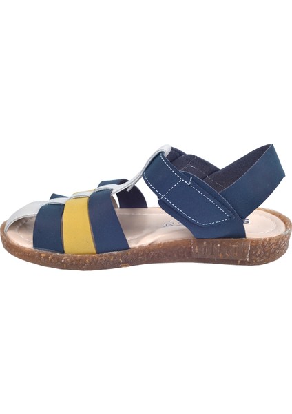 Kiko Şb 2479 87 Erkek Çocuk Sandalet Terlik Lacivert Sarı modelleri