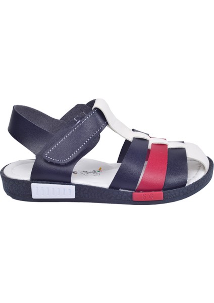 Kiko Sandalet Erkek Çocuklar İçin Lacivert Kırmızı Microfiber Tabanlı 1 Cm Topuk fiyatları
