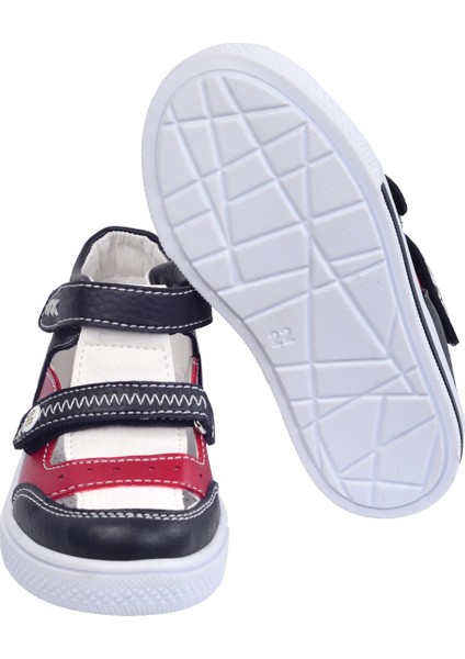 Kiko Şb 2244 49 Erkek Çocuk Bebe Ayakkabı Sandalet Siyah Kırmızı