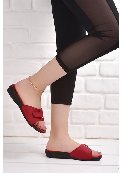 Marina 1 Günlük Anatomik Kadın Terlik Ayakkabı Kırmızı fiyatları