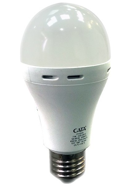 7 Watt E27 Duylu Şarjlı Led Ampul CT-4229 - Beyaz Işık