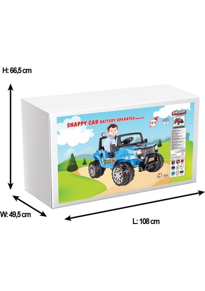 Snappy 12V Akülü Araba Jeep - Kırmızı