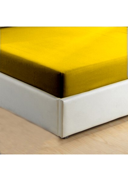 %100 Pamuklu Ranforce Fitted Sarı Çift Kişilik Lastikli Çarşaf 160*200 fiyatları