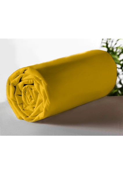 %100 Pamuklu Ranforce Fitted Sarı Çift Kişilik Lastikli Çarşaf 160*200 indirimleri