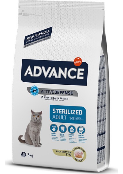 Sterilized Hindili Kısırlaştırılmış Kedi Maması 3 kg
