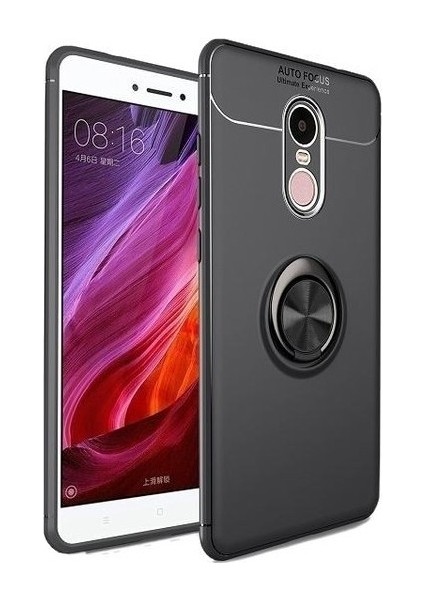 Xiaomi Mi 9T Kılıf Silikon Yüzüklü Standlı Metal Araç Tutuculu Ravel Tpu Siyah
