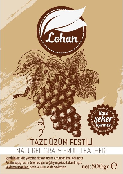 Taze Üzüm Pestili Doğal Şeker Içermez Ev Yapımı 500 gr fiyatları