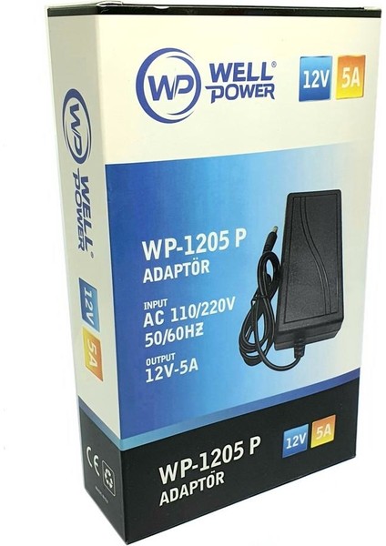 12 V 5 A Plastik Kasa Adaptör Jak Fişli 5,5 x 2,5 mm