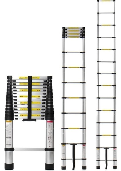 9 Basamaklı Teleskopik Merdiven Uzayan 2,6 Metre