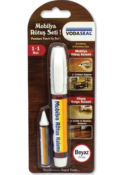 Mobilya Rötuş Kalemi Beyaz 1+1