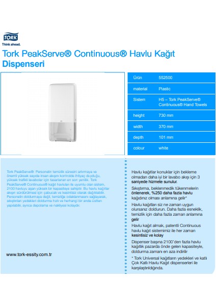 552500 Peakserve® Continuous® Havlu Kağıt Dispenseri