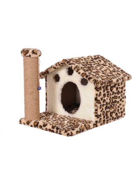 Kedi Tırmalama Platformu Ev Y01 Leopar 55 cm