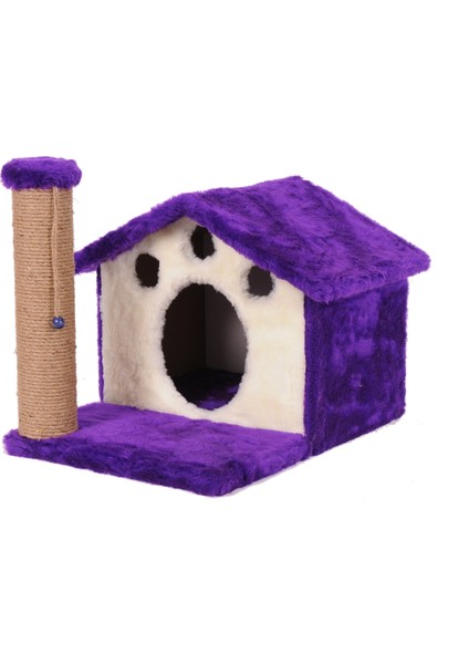 Kedi Tırmalama Platformu Ev Y01 Mor 55 cm