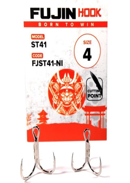 ST41 #4 Nickel Üçlü Maket Balık Iğnesi