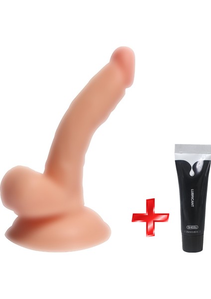 Esnek ve Yumuşak Dokulu 13 cm Anal Vajinal Realistik Penis Dildo + Jel