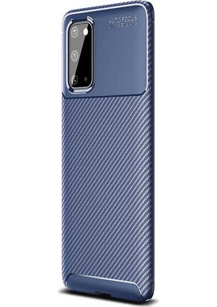 Samsung Galaxy S20 Kılıf Negro Karbon Dizayn Silikon Lacivert