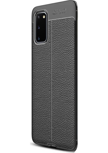 Samsung Galaxy S20 Plus Kılıf Niss Silikon Deri Görünümlü Siyah